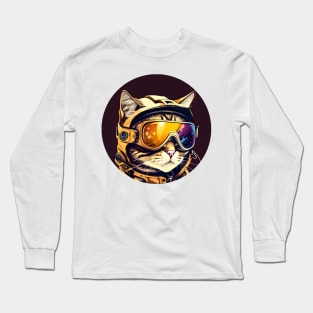 Cool Cat Ski Googles - Gifts for Cat Lovers Long Sleeve T-Shirt